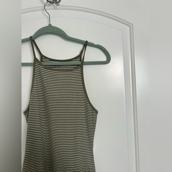 Abercrombie & Fitch Soft A&F Green and White Striped Bodysuit size large - Picture 3 of 6